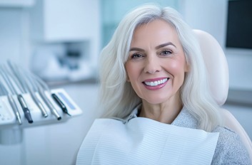 Portrait of happy, smiling senior dental patient