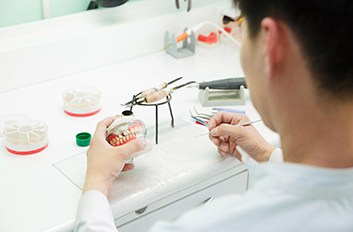 Denture being made in a lab