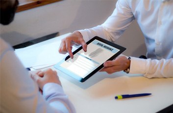 Dental insurance form on a tablet