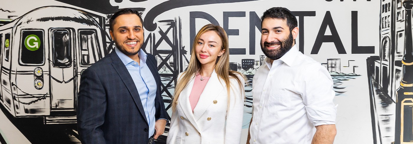 smiling family in Brooklyn