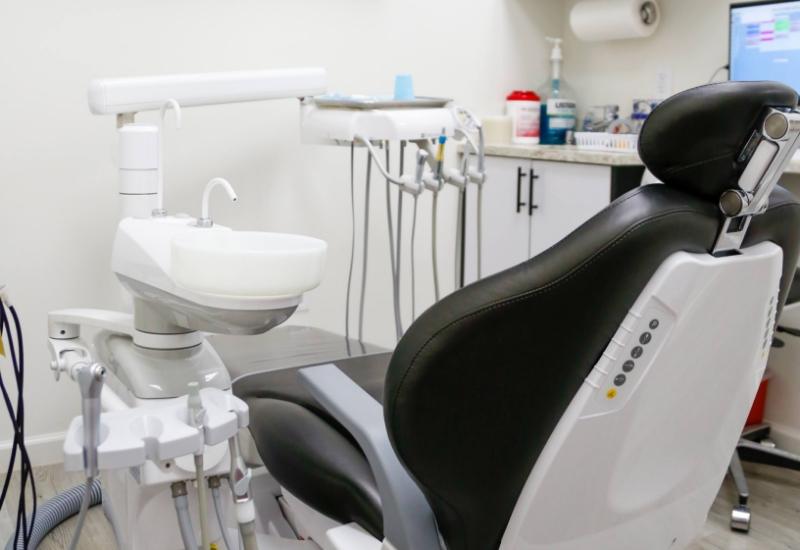 Close up of dental chair